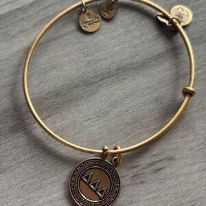 Alex and Ani Gold-Tone Tri Delta Greek Key Charm Bangle